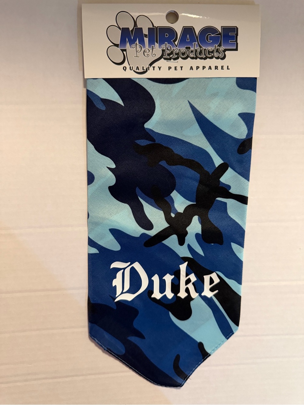 (3) Mirage Blue Camouflage Dog Bandana - Personalized Duke